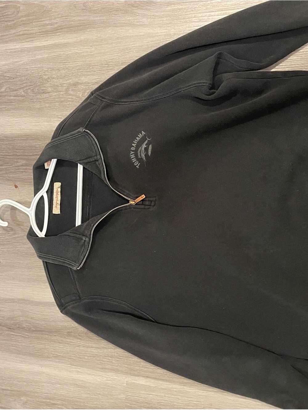 Tommy Bahama Black Half-Zip Pullover with Logo